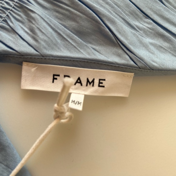 NWT FRAME Cinched Crinkle Tank on a beautiful powder blue! Greek Goddess! Size M - Picture 10 of 16